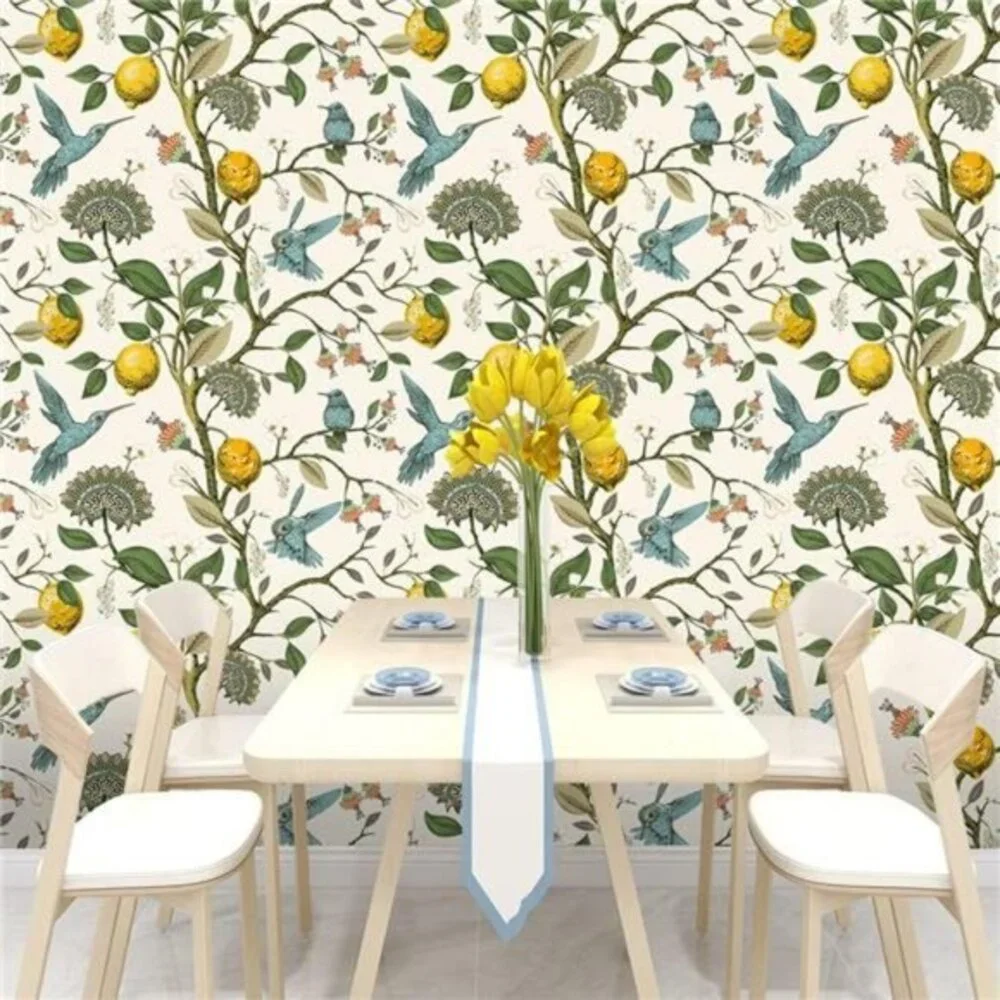 Meihodan Blue Bird Self Adhesive Wallpaper:17.7in x 9.8ft, Removable, Waterproof